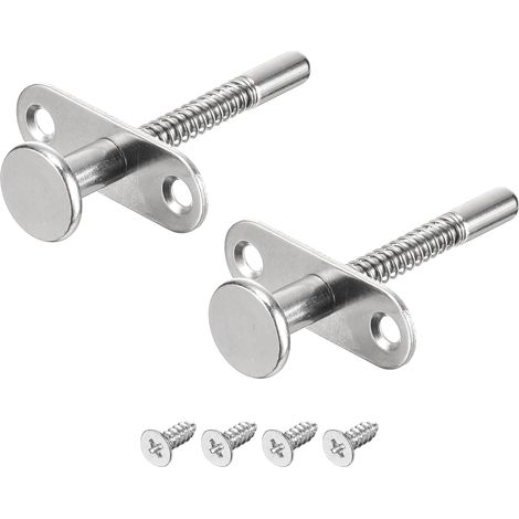 Loquets à Piston, Verrou à Boulon à Ressort en Acier de 6,5x65mm/0,26x2,56 Pouces pour Meubles, Portes de Lit, Lot de 2