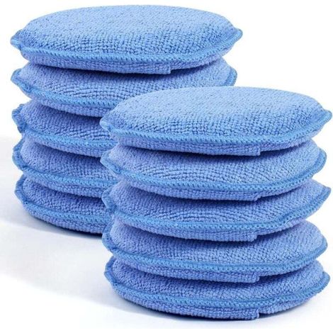 Lot de 10 tapis d'application de cire, tapis d'application en fibres ultra-fines avec rainures pour les doigts, tapis d'application de cire pour le nettoyage et le polissage de la voit (1/4)