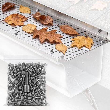 Pour protéger la gouttière des feuilles, grille pare-feuilles aluminium 127 mm, 26 pièces, longueur 31,7 m (1/5)