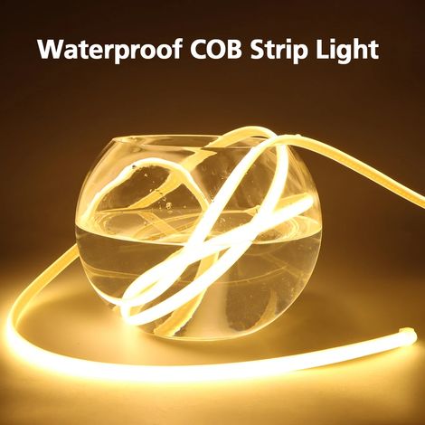 (Lumière chaude, 25 m) Bande LED COB, tube en silicone pur, guirlande lumineuse flexible, étanche, convient aux jardins et aux cours. (1/5)