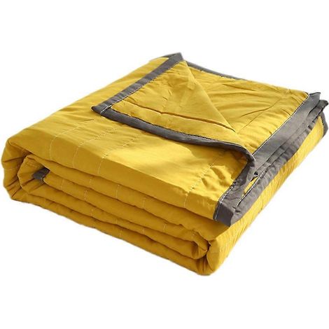 Ice cou ure pour All Season Summer Cooler Quilt pour Sleepers et Night Sweats jaune 140 x 200cm (1/5)