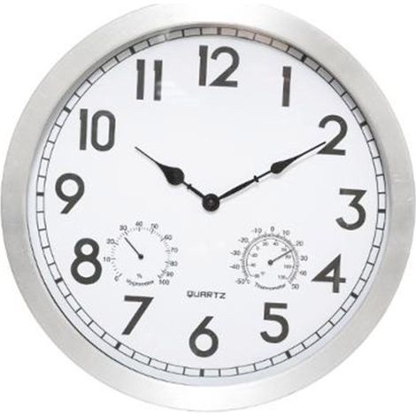 Horloge Murale Design "Outdoor" 40cm Argent (1/2)