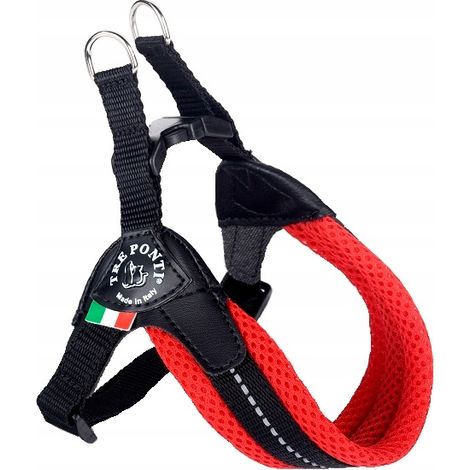 Geschirr für kleine Hunde (3–7 kg), robust, druckfrei, rot, Größe M