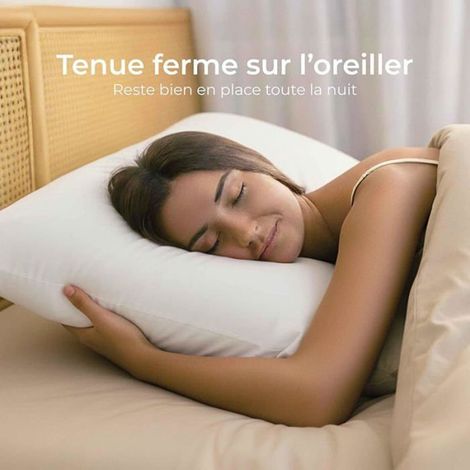 Duo de Taies d'Oreiller 40x60 cm Blanc en Tissu Coton (1/4)