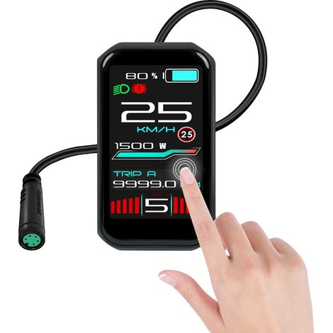 Pantalla para bicicleta eléctrica, pantalla táctil TFT, resistente al agua IP67, protocolo UART BAFANG (1/2)