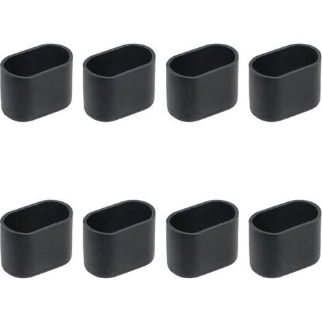 tapas ovaladas negras para patas de sillas，almohadillas de PVC de 20 mm × 40 mm para muebles，protectores antideslizantes para suelos de mesas (1/2)