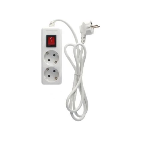 Base múltiple Serie Estándar 2T con interruptor (3x1.5mm) 3M Blanca (1/2)