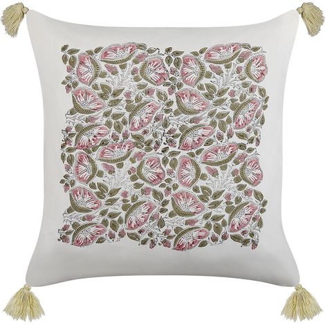 Throw Cushion CARISSA Cotton 45 x 45 cm Multicolour Floral Pattern