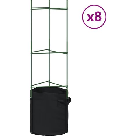 Maison Exclusive - Tomatenkäfige mit Pflanzsäcken 8 Stk. 116 cm S
