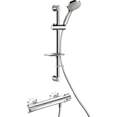 Delabie Duschsystem mit Brausethermostat H9739, STOP/CHECK-Anschl.