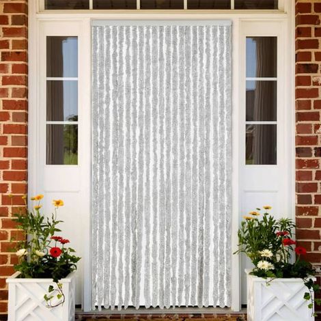 Rideau anti-mouches gris 90x220 cm chenille (1/5)
