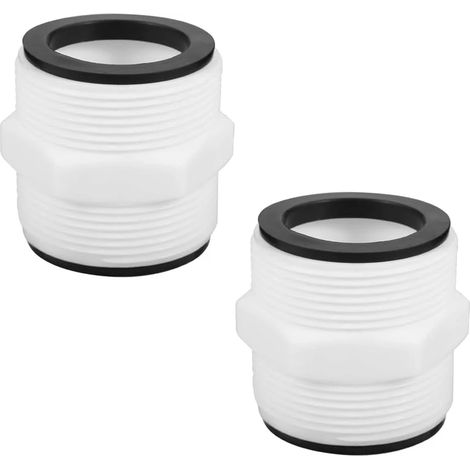 Adaptateur pour tuyau de piscine (lot de 2), rallonge pour tuyau d'arrosage avec 2 joints en caoutchouc, accessoires de piscine, raccord pour tuyau de piscine de 1,5 à 1,5 pouce. (1/5)