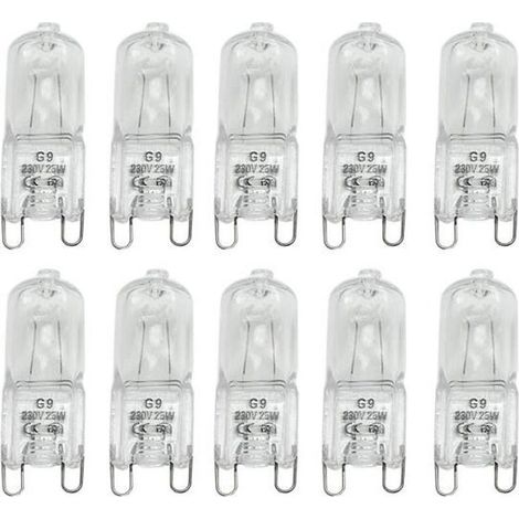 Lot de 10 Ampoules Halogènes G9 - Blanc Chaud 25W AC 230V (1/4)