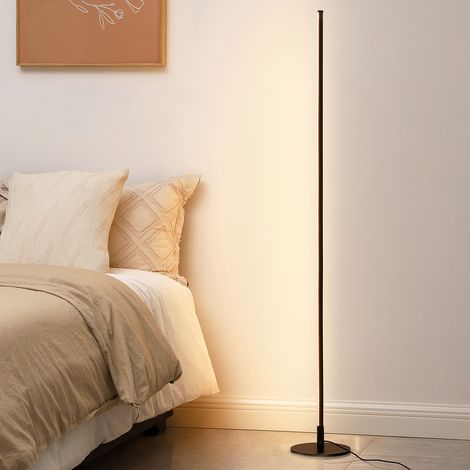 EDISHINE Lampadaire LED sur Pied Salon, 147cm Dimmable Colonne Lumineuse, 3000K Blanc Chaud, Moderne Lampe D'Ambiance, Interrupteur au Pied (1/5)
