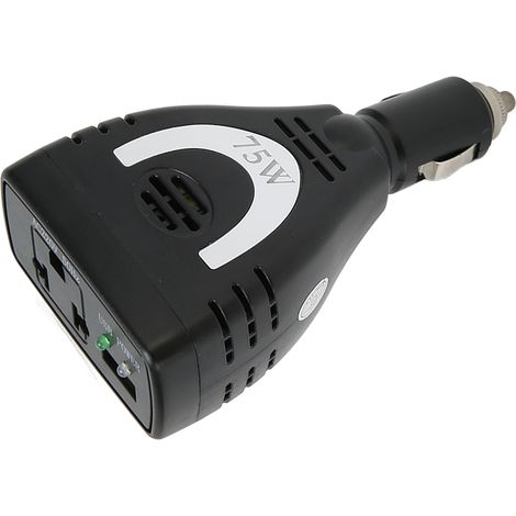 Convertisseur 12V vers 220V 75W pour Voiture avec Port USB et Protection Basse Tension - Sortie Sinusoïdale Modifiée (1/5)