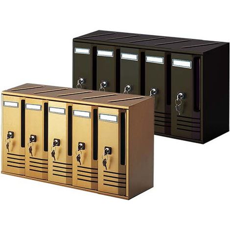 Buzones verticales 5 puestos A52xP17,5xA30 cm Alubox Cubo Hierro Fundido