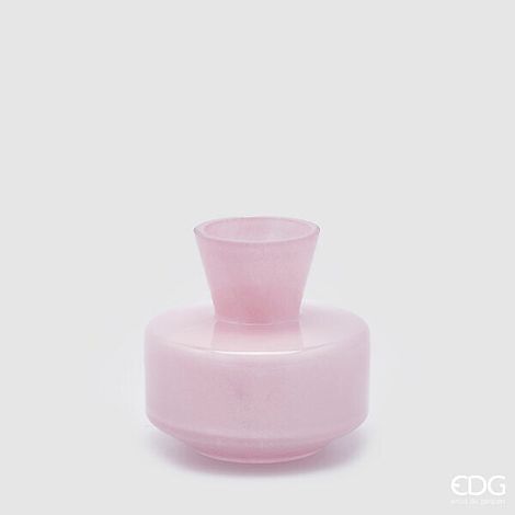 EDG Enzo De Gasperi Vaso Rotondo con Collo H 15 Cm D 16 Cm Waterproof Pale Pink