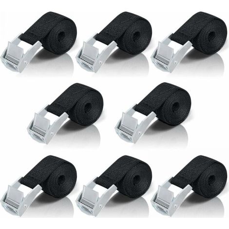 2m Tie Down Strap 8pcs Ratchet Strap with Zinc Alloy Buckle for Securing Motorcycle/Car/Bike Rack/Luggage/Pulling Power Handling MUMU