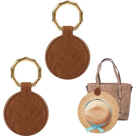 Set mit 2 magnetischen Hutclips, ideal für Reisen und Outdoor-Aktivitäten (braun).