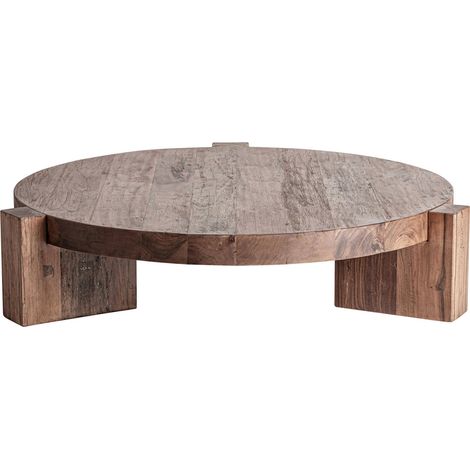 Table basse brutalist en bois de sal finition marron contemporain - Marron bois de sal naturel (1/5)