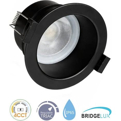 Downlight Led LUCERNA BRIDGELUX Chip, 8W, UGR 19, 36º, IP65, TRIAC, 4CCT, negro, 3000-4000-6000K (1/4)