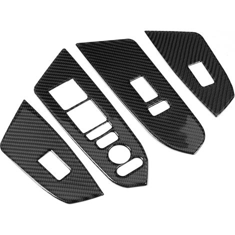Ensemble de 4 garnitures de panneaux de commande de vitres intérieures de voiture en fibre de carbone, compatibles avec Honda CRV 2016-2019 (1/5)