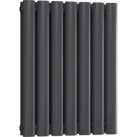 Reina Neval Double Horizontal Aluminium Radiator 600mm H x 404mm W Anthracite (1/2)