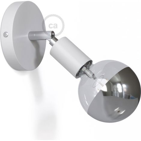Fermaluce Metallo 90°, punto luce orientabile da parete o soffitto  Con lampadina - Bianco lucido - Matter ON/OFF (1/5)