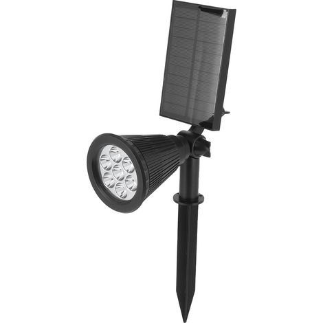 Solarleuchte mit 7 LEDs, intelligenter Strahler für den Außenbereich, Garten, Rasen, Landschaft, Schwarz/Weiß (1/5)