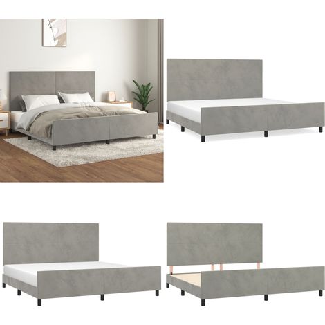 Bettgestell ohne Matratze Hellgrau 200x200 cm Samt - Samtsofa - Boxspringbetten - Doppelbett - Hochbett - Jugendzimmer - Home & Living