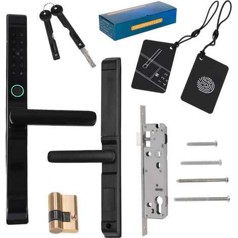 Fingerprint Smart Door Lock, Keypad RFID, WiFi BT (1/5)