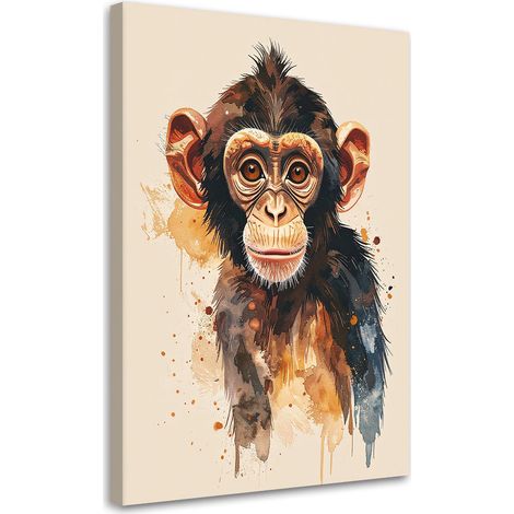 Impression sur Toile, Petits singes animaux,40x60