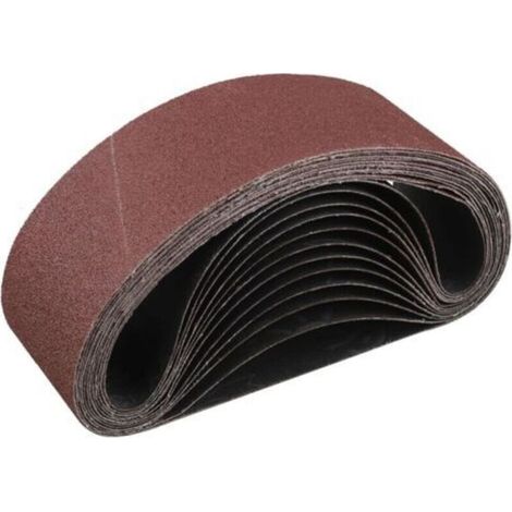 Bande Abrasive 75x 533 mm,10 Pièces de 80 grain Ensemble de Bandes Abrasives (1/4)