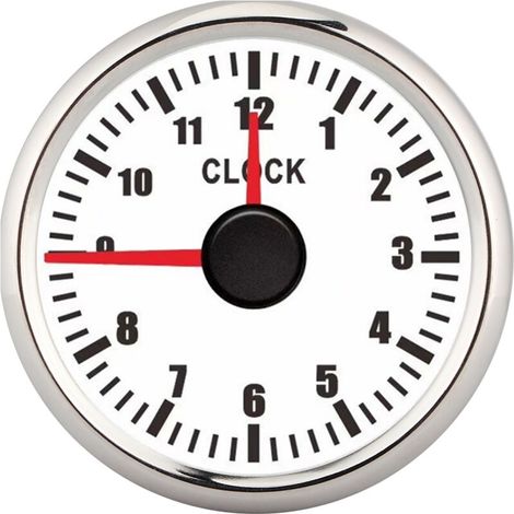 High Precision, Easy Installation, Special Design 2 Inch Panel with Red Backlight, 0 to 12 Hours, 9-32V, for Automatic Boat Motorcycle (Silver Cover in Dial). (1/5)