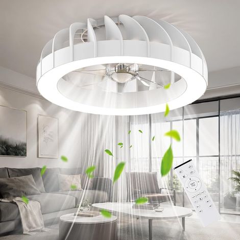 Ventilateur de Plafond avec Lumière, 46CM RGB Lustre Ventilateur de Plafond avec Télécommande, 6 Vitesses 3000K-6500K Dimmable Quiet LED, Timer et Mémoire, pour la Chambre (1/5)