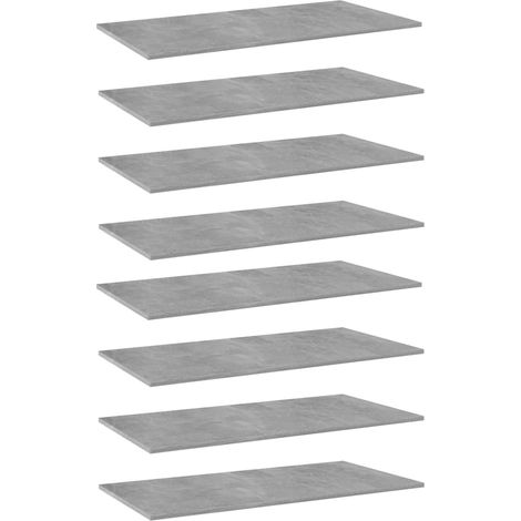 Estante estantería 8uds contrachapada gris hormigón 80x30x1,5cm vidaXL (1/5)