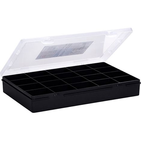 Wham Organiser Box 3.05 29cm with 20 Divisions Recycled Black/Clear
