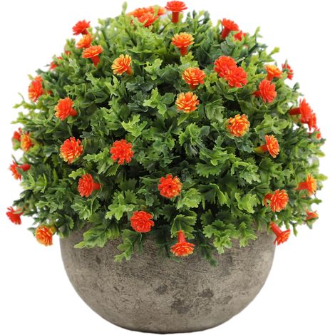 1 Maceta artificial, topiario esférico, hojas puntiagudas, plástico verde y blanco, decoración de oficina o interior (1/5)