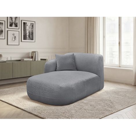 BOBOCHIC - Méridienne avec accoudoir pour canapé modulable ANDA tissu chenille Angle gauche Gris (1/5)