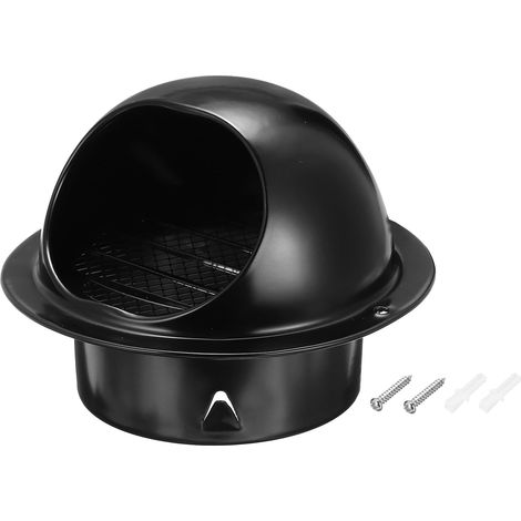 4 Inch Vent Round Cover Grille D'Aération Murale Extérieure Noir (1/5)