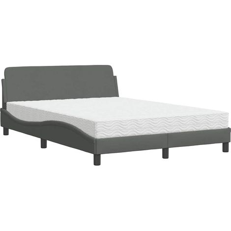 Maison Exclusive - Letto con Materasso Dover Grigio Scuro 120x200 cm Tessuto (1/5)