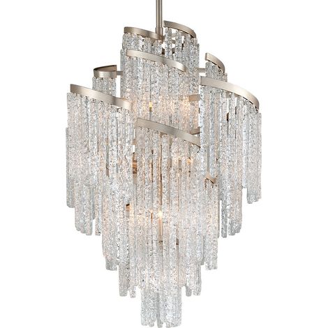 Mont Blanc Lustre 13 Lumières MODERN Feuille, Verre Vénitien