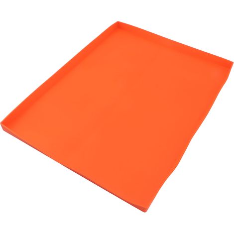 Tapis de Cuisson Silicone Résistant, Protection BBQ Anti-Rouille, Couvre-Plancha contre Rongeurs et Débris, 22 Pouces, Orange (1/5)