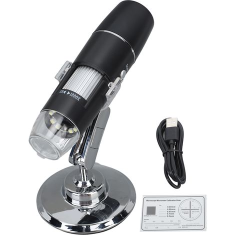 Kabelloses digitales Mikroskop mit flexiblem Stativ, Foto-/Videofunktion, 0-1000-facher Vergrößerung, WLAN-kompatibel für Smartphone, Tablet und Computer (1/5)