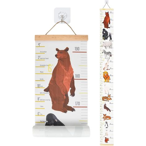 Enfants Regle Taille, Règle Hauteur Murale, Toile Hauteur règle de Mesure, Tableau de Croissance pour Enfants, Toise de hauteur, règle de hauteur en Toile pour Décoration de Chambre Jardin d'enfants (1/5)