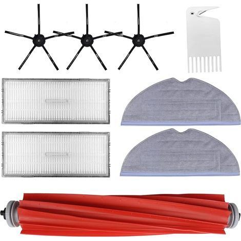 Kit d'accessoires S7 10 pièces Compatible avec Xiaomi Roborock S7 Max S70 S75 T7 T7S T7 Plus S7 MaxV, pièces de Rechange pour Rouleau de Brosse, filtres, Brosse latérale (1/5)