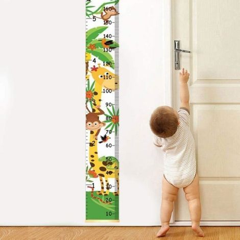 1 Toise murale en bois, Règle de mesure 20x200cm, Décoration chambre enfant, Suivi croissance famille (1/3)