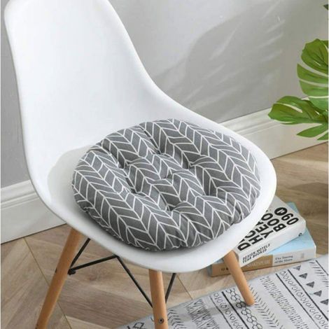 Coussin Siege - 40 cm - Gris - Pour Chaise Salle A Manger Bureau Jardin Cuisine - 1 Piece