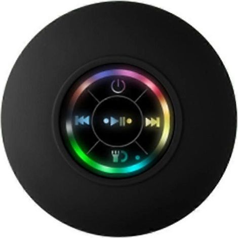 Mini enceinte Bluetooth étanche pour salle de bain, avec éclairage RGB et ventouse, noire (Japon) (1/5)