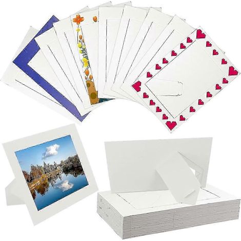 Lot de 30 cadres photo en papier pour photos 10 x 15 cm, cadres photo blancs en carton avec chevalet pour loisirs créatifs. (1/4)
